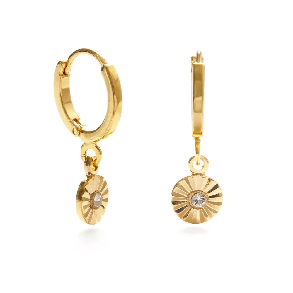 AMANO STUDIO JEWELRY WINK HUGGIE HOOPS Opal EARRINGS NWT